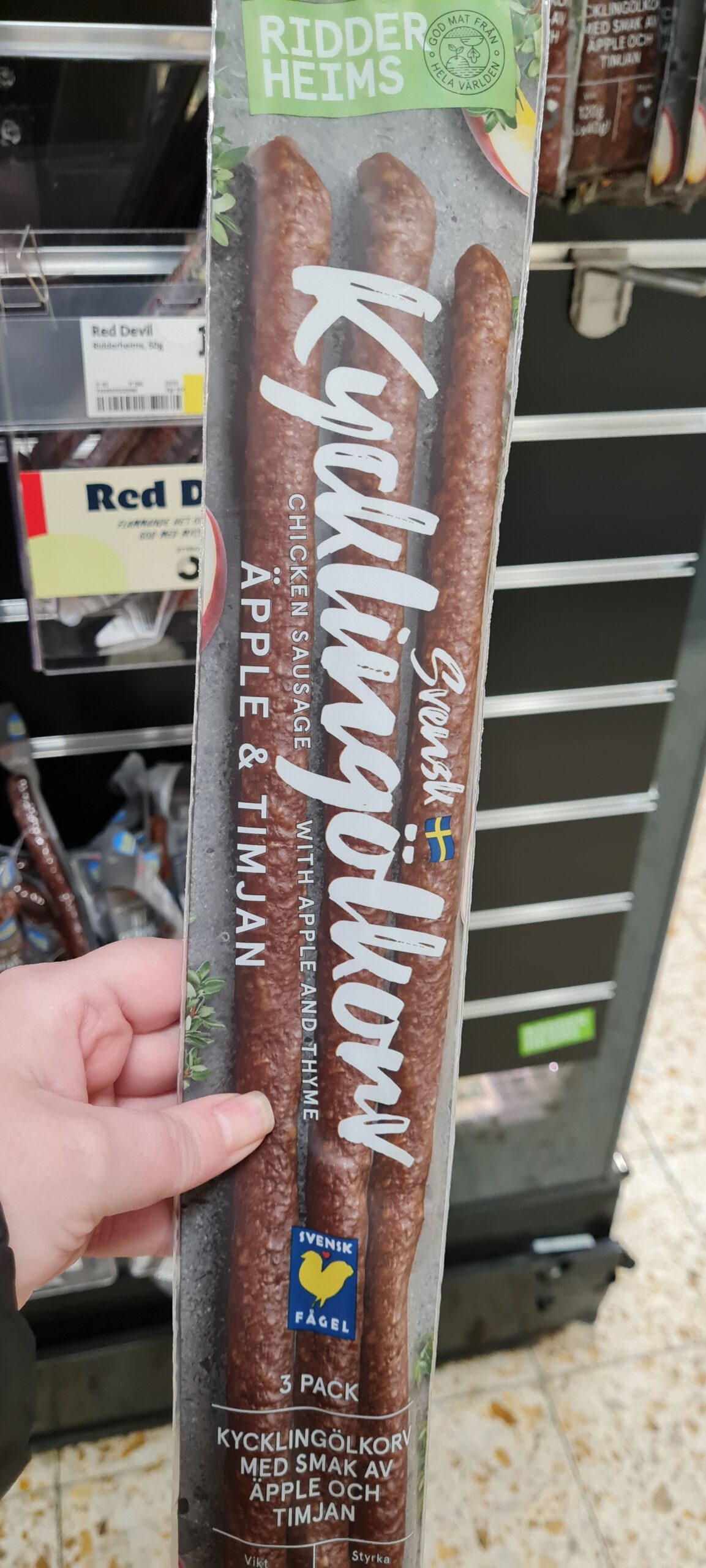 Kycklingölkorv med äpple och timjan det kan ej bli godare än så från Ridderheims