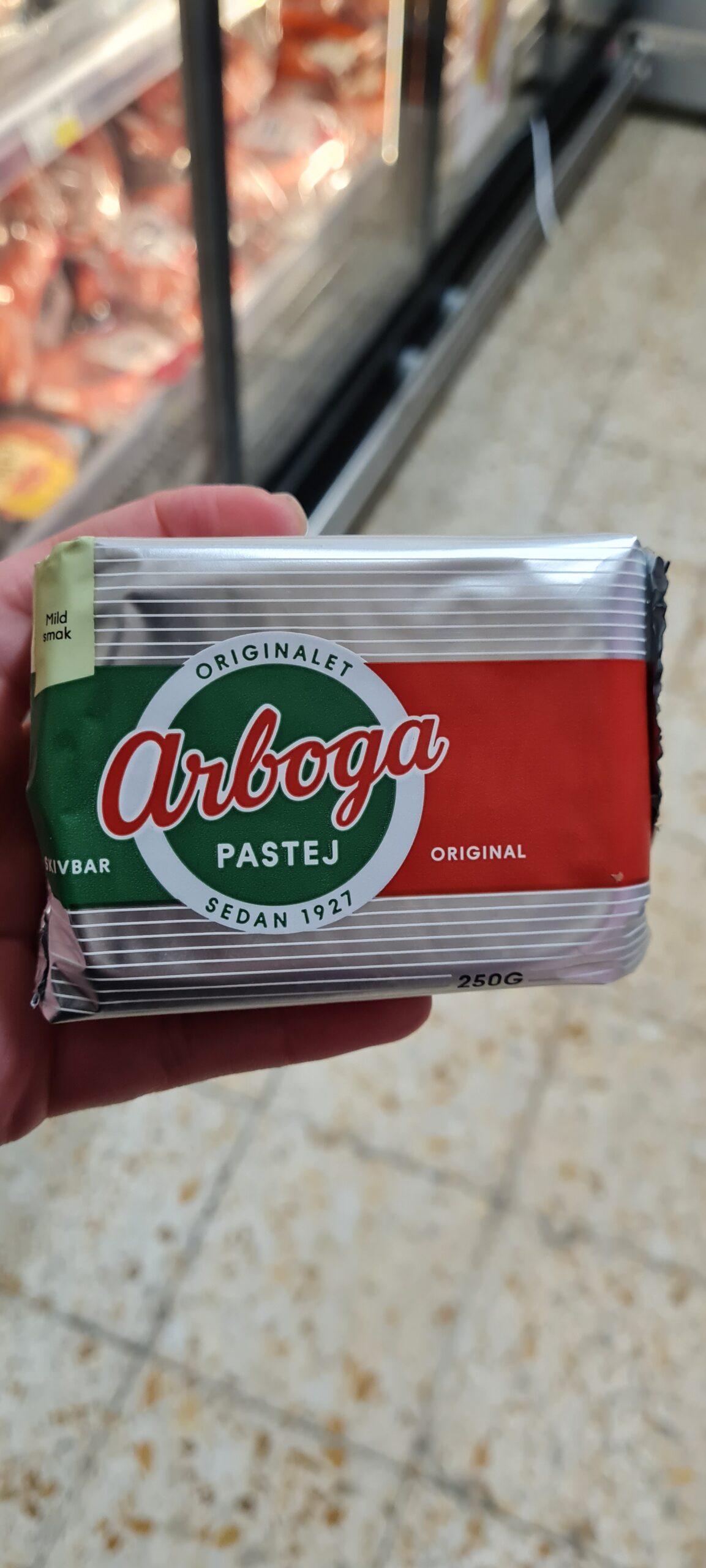 Arboga Pastej sedan 1927 anrikt märke